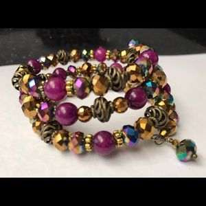 Purple Beaded Wrap Bracelets